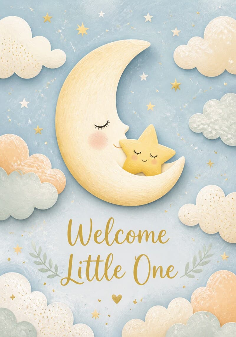 Welcome Little One New Baby Card