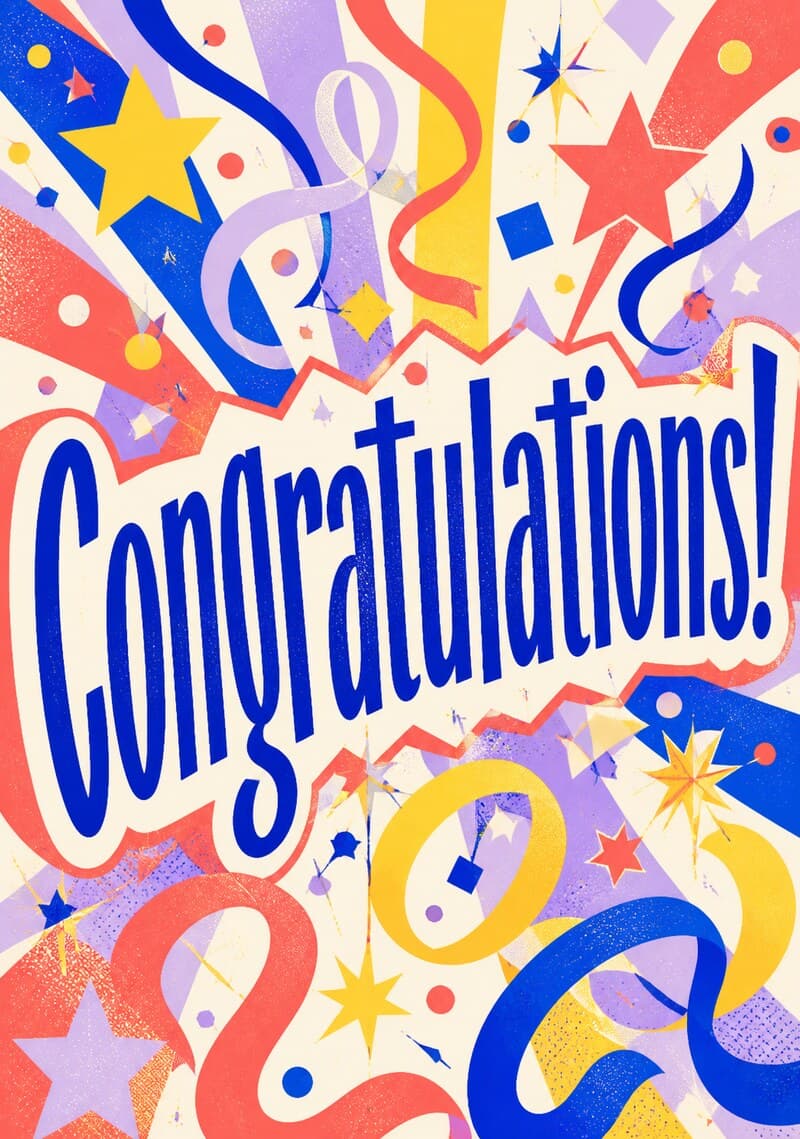 Bold Confetti Congratulations Card